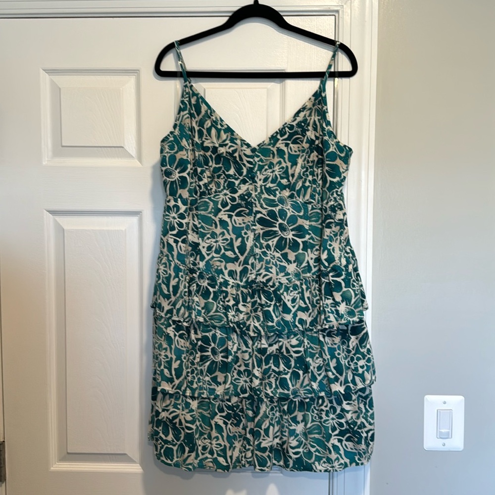Wild Fable Turquoise Floral Mini Dress